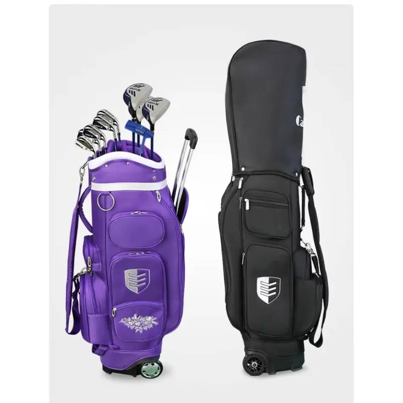 

Pop Waterproof Lightweight Golf Standard Ball Bags with Brake Tie Rod Golf Stand Bags with Wheel Big Capacity Travel Pack