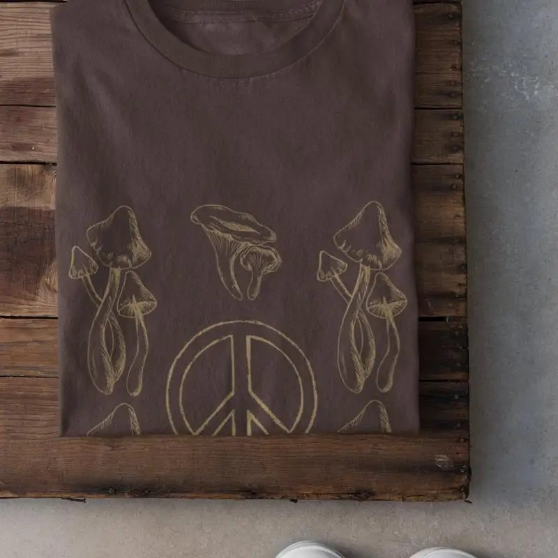 الفطر تي شيرت Alt الجرونج الملابس علامة السلام Goblincore البديل Fairycore