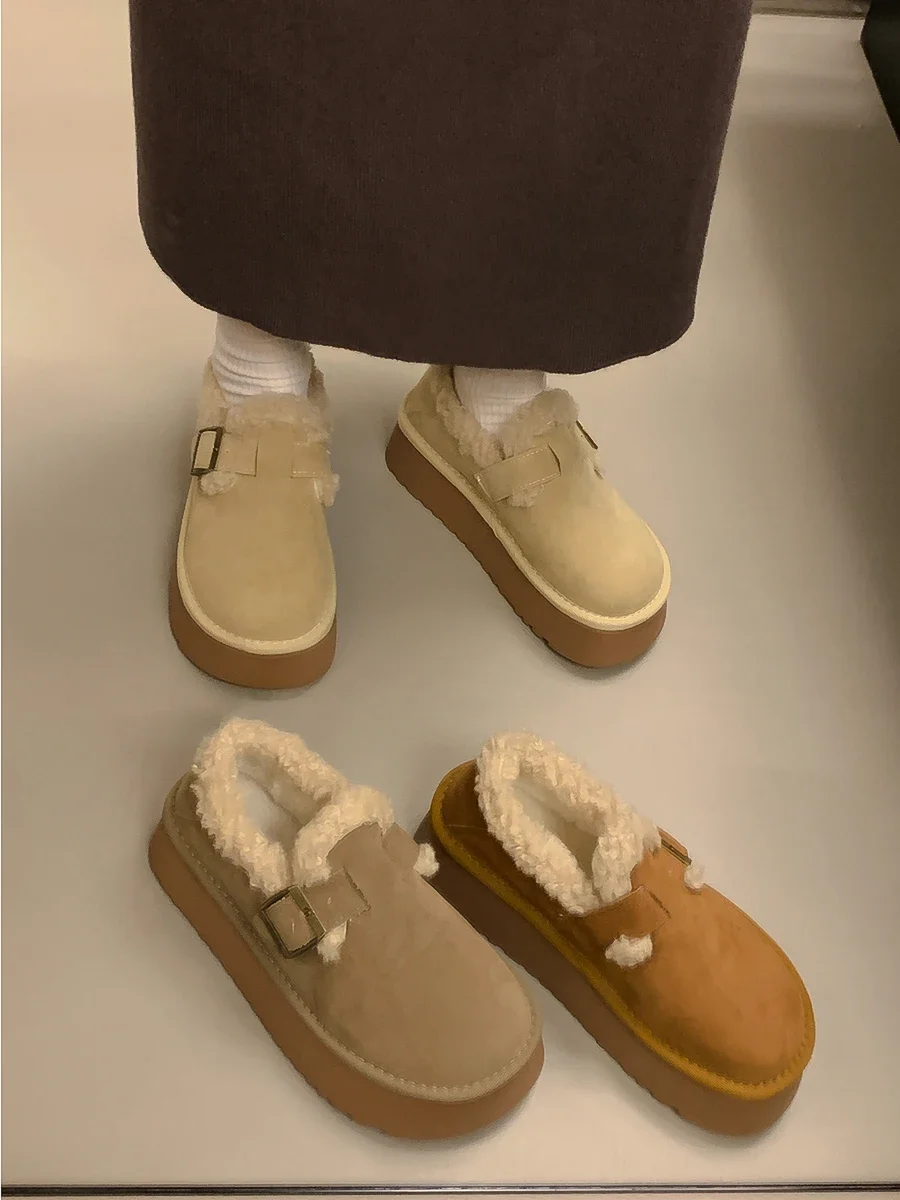 Thick Soled Snow Boots Women's Short Boots 2024 New Winter with Plush and Thick Warm Cotton Shoes image 4