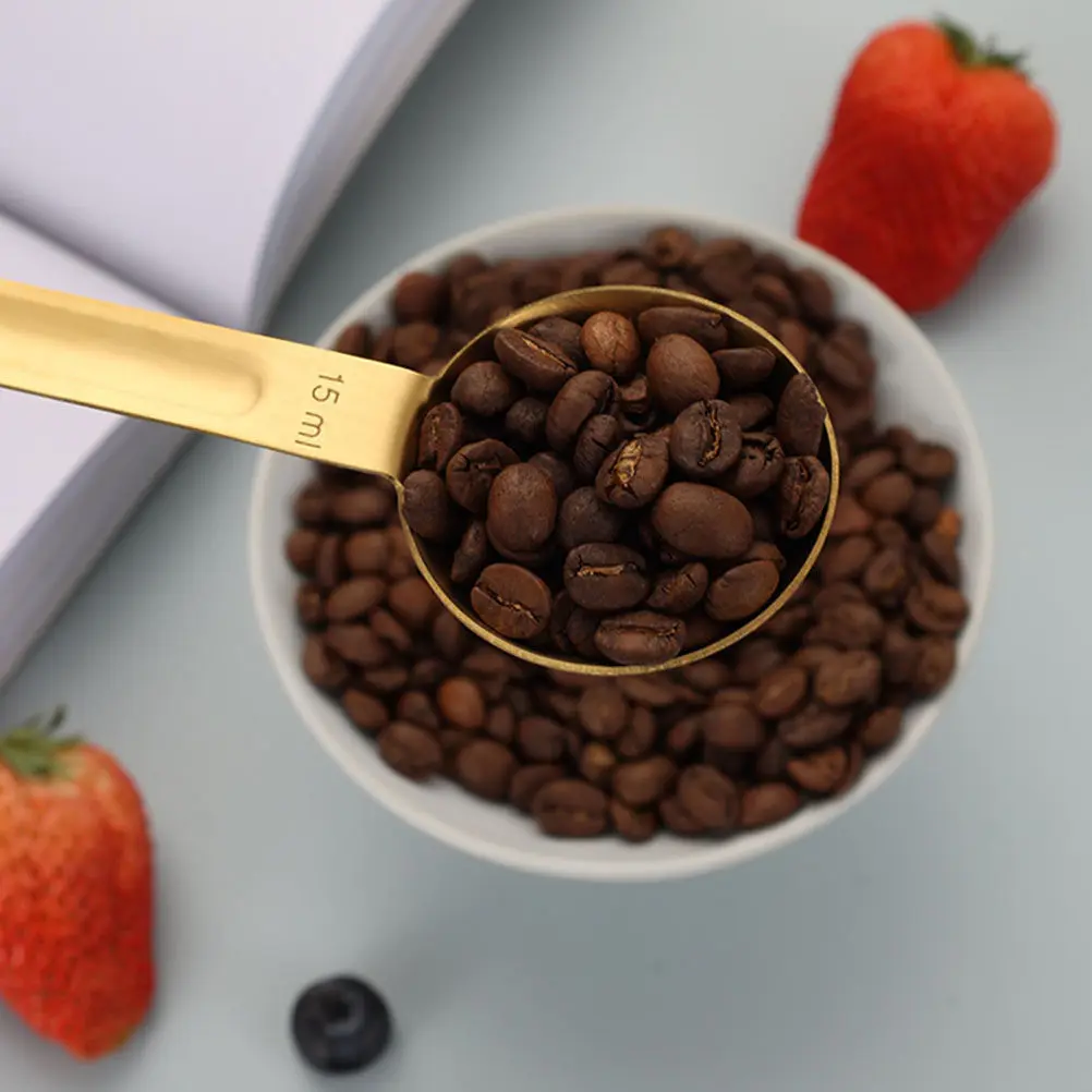 5Pcs Premium Stainless Steel Measuring Spoons Dual Head Design for Milk Powder Coffee Beans Dry Powder Liquid Condiments Baking