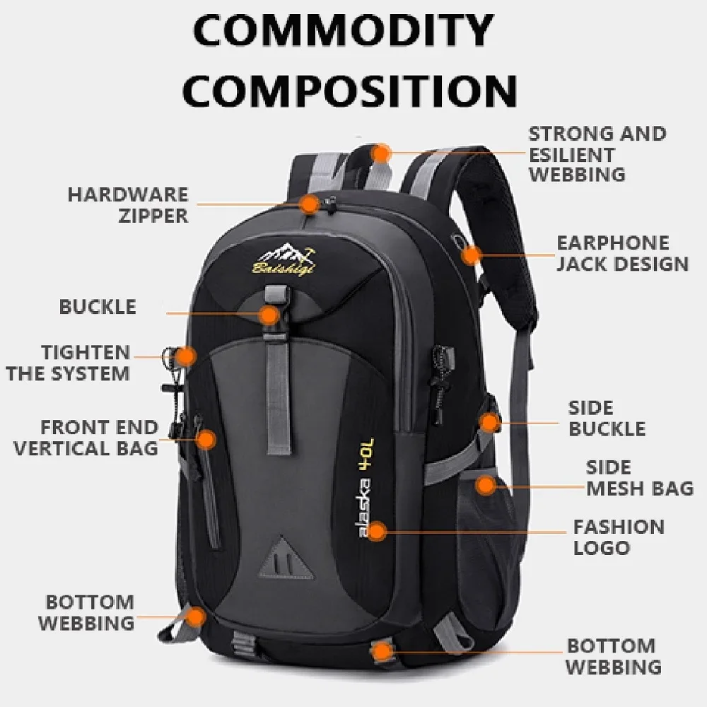 Waterproof Travel Backpacks New 40L Men Climbing Travel Bags Hiking Backpack Outdoor Sport Bag Backpack Women Quality Nylon