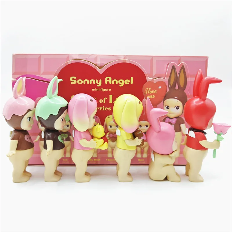 Sonny Angel Blind Box Gifts of Love Series mini figurki anime Śliczna statua z PVC Ozdoba Lalka Dzieci Boże Narodzenie Urodziny Zabawka Prezent