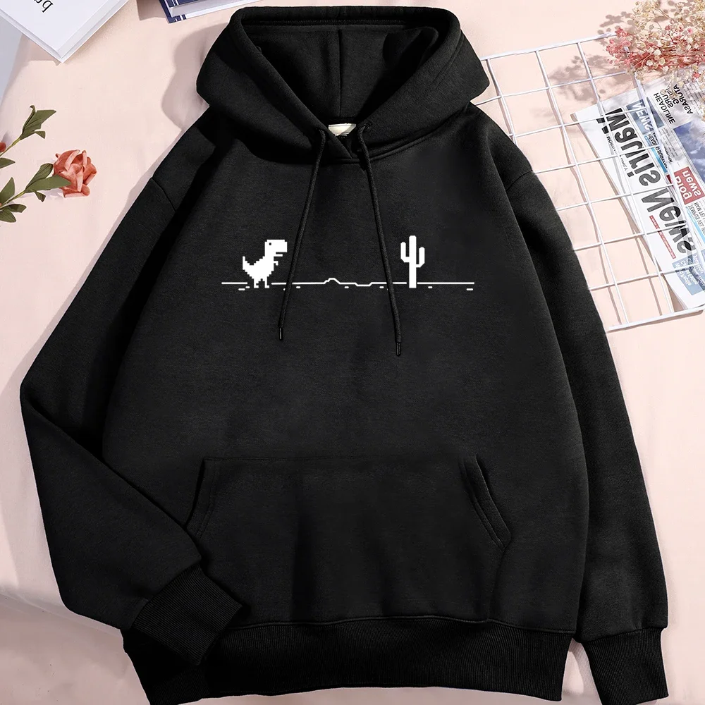 Network Glitch Little Dinosaur Sweatshirt Men's And Women's Casual Hoodie Hip Hop Comfort Street Wear Loose Warm Clothes Hoodie