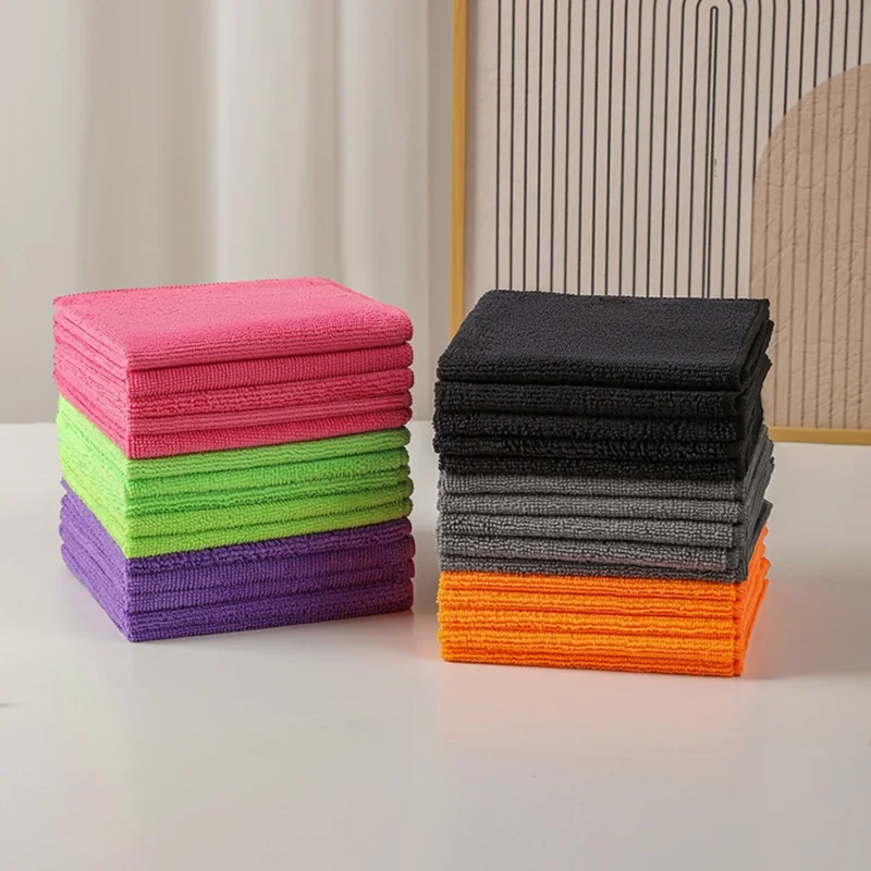 

Customized 300gsm 80 Polyester 20 Polyamide Microfibre Car Wash Towel Dish Rags Kitchen Towel Microfiber Cleaning Cloth