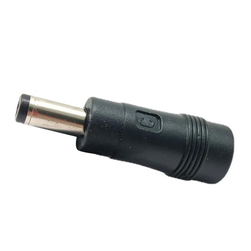 محول شحن أجهزة الكمبيوتر المحمولة المحمولة DC4.0x1.7mm إلى DC5.5x2.1mm محول شحن رأس محول تحويل الطاقة أسود