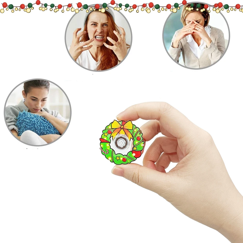5pcs Christmas Fingertip Top Toys Santa Claus Christmas Tree Creative Fidget Spinners Toys Stress Relief Party Christmas Gifts