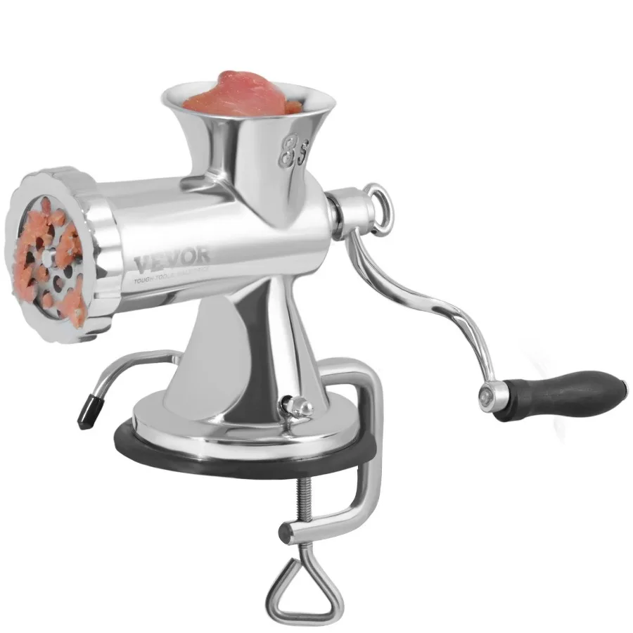 

Manual Meat Grinder 304 Stainl Steel Hand Meat Grinder with Suction Cup + Steel Table Clamp Meat Minr Sausage Maker and 2 Cutt