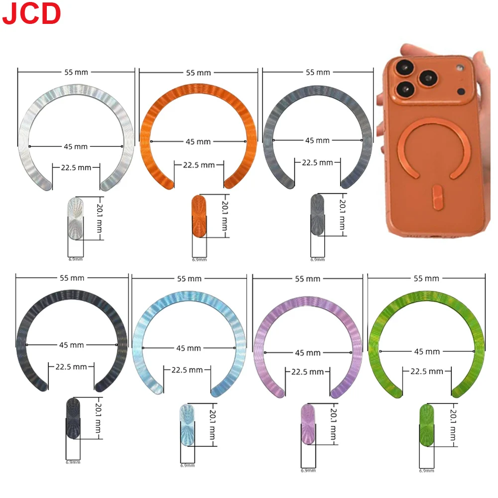 JCD 5 piezas para accesorios de teléfono Apple tiras magnéticas anillos magnéticos abiertos fundas de teléfono soportes magnéticos montados en coche