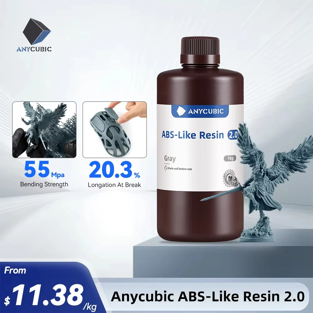 

NEW Anycubic 2.0 Resin 3D Printer Photopolymer ABS-Like Resin Higher Toughness & Resilience Fast Curing High Precision Resin