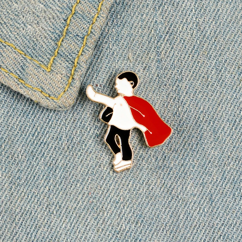 Cloak Man Enamel Pin Custom Super Hero Brooches for Shirt Lapel Bag Hero Dream Badge Fun Jewelry Gift for Kids Friends