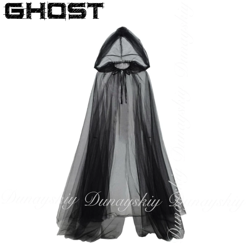 

The Ghost Halloween Cosplay Ghost Plays Hooded Cape Death Witch Mesh Long Cape Prom In The Three Size Cosplay Costume All Of Set
