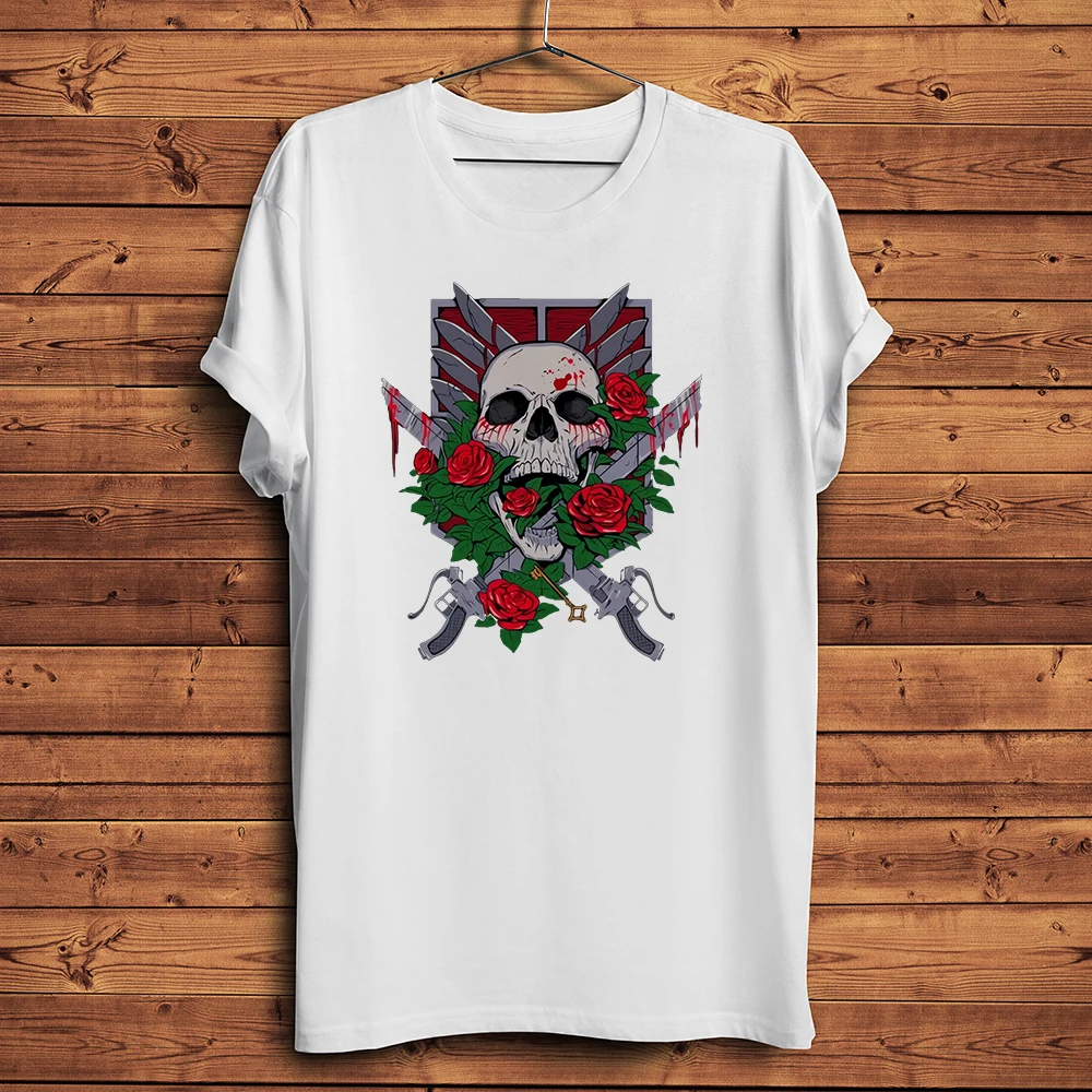 ataque-dos-homens-titan-scout-legion-cranio-emblema-t-shirt-engracado-aot-t-curto-unisex-inicio-top-diario-shingeki-no-kyojin