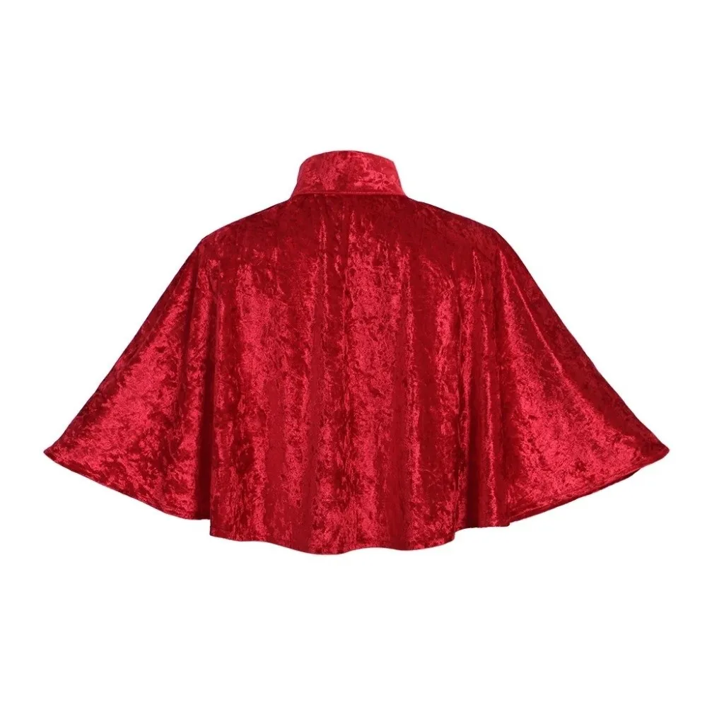 

New Vintage Cosplay Velvet Cape Victorian Short Women's Shawl Coat Witch Shawl Carnival Party Gothic Shawl Adult
