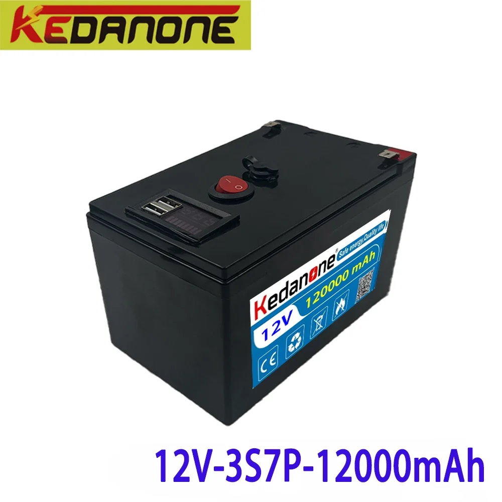 New 12V 100000mAh 3S7P 18650 Lithium Battery Pack 12.6V 3A Charger, Built-in 120 /100/80Ah High Current BMS, Used for Sprayer