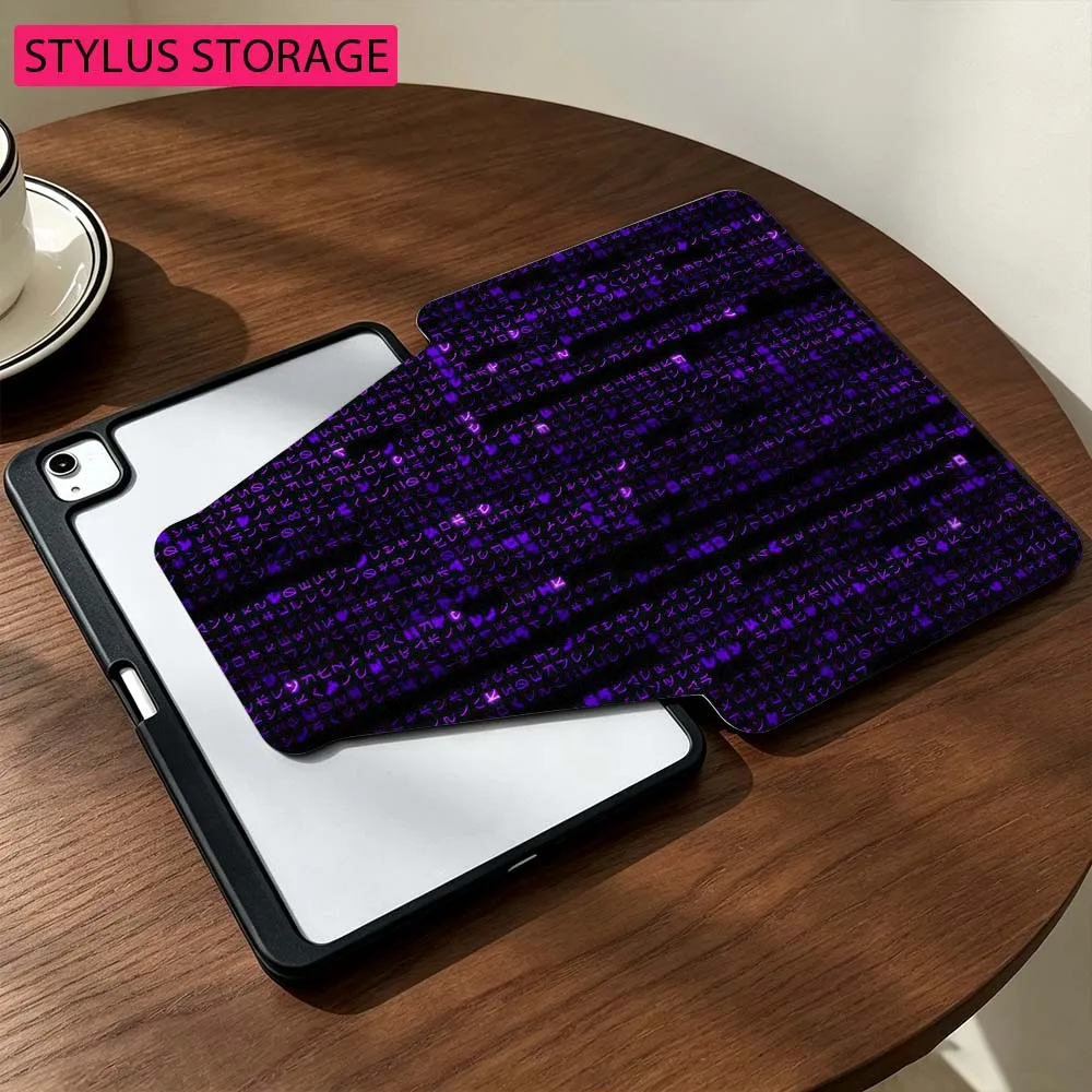 Art Code Pattern For Samsung Galaxy Tab S9 S10 S11 14.6 13.1 inch FE Ultra 360° Rotation Stylus Storage Tablet Case