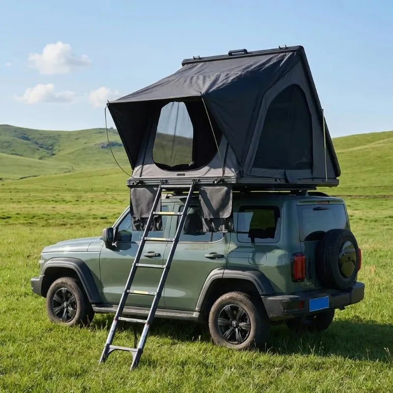 Premium Canvas Shell Roof Tent Outdoor Adventure 2 Person Camping SUV Hydraulic Struts Four-Season Automatic Opening Waterproof