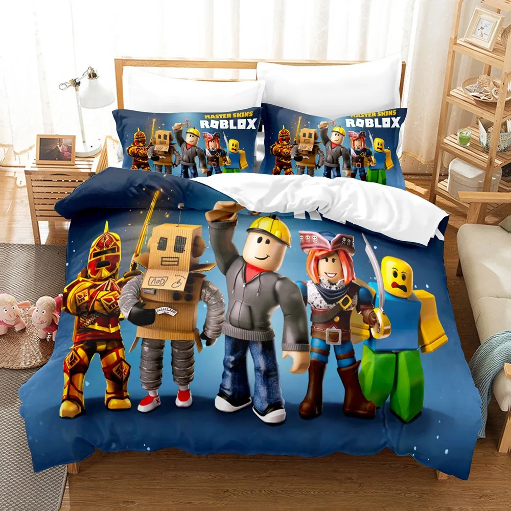 

Cartoon 3D Printed Bedding Set B-Roblox Game Disney Duvet Cover Pillowcases for Girl Boy Gifts