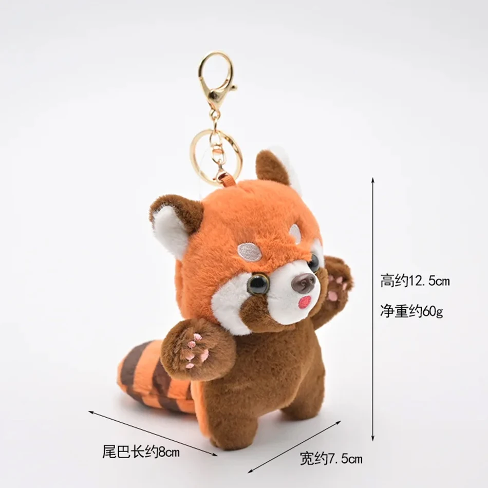 Leuke cartoon rode panda knuffel hanger kleine wasbeer pop pluche sleutelhanger pluche wasbeer kinderspeelgoed rugzak decoratie cadeau