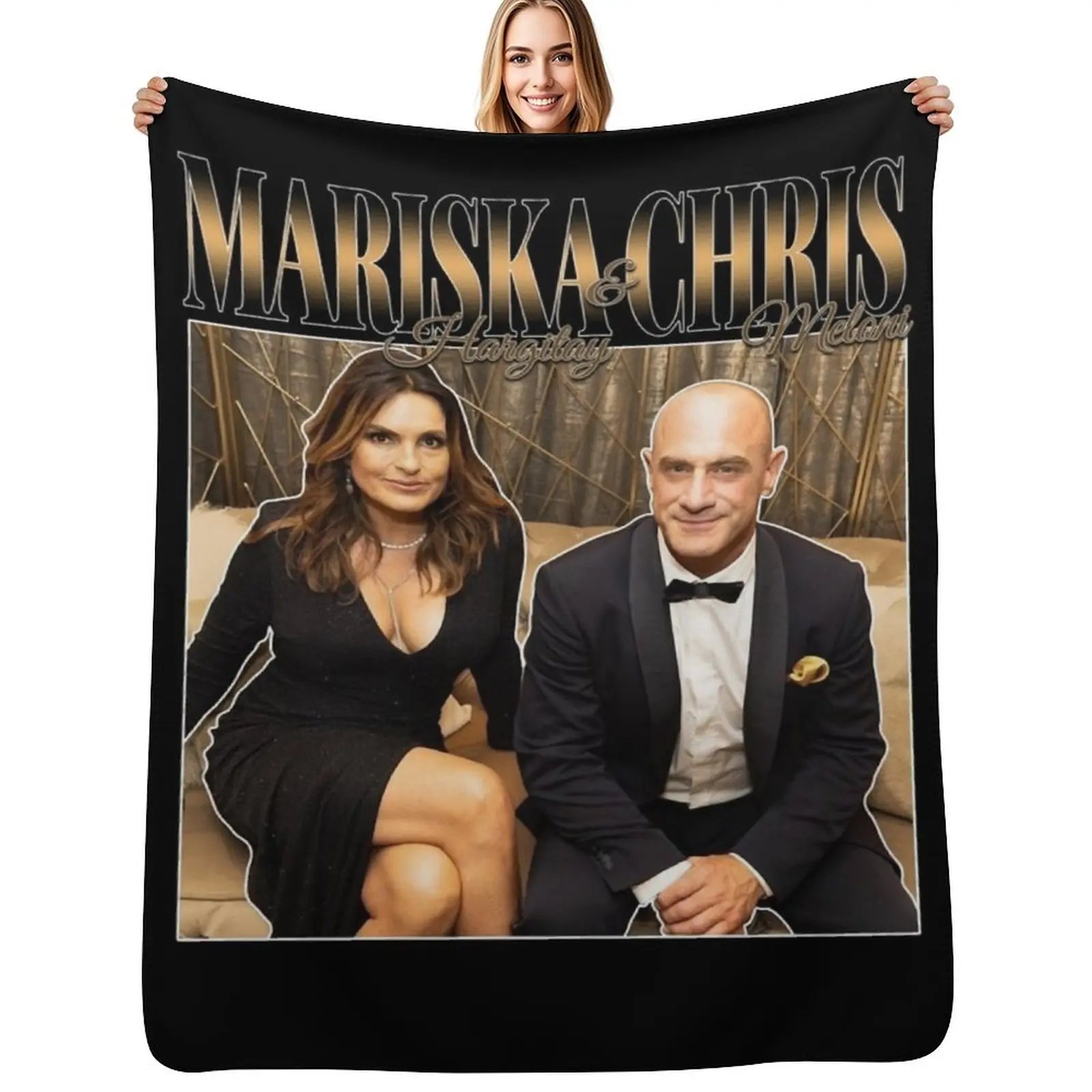 

Mariska Hargitay and Chris Meloni Chriska at the Emmys vol 2 90s Inspired Throw Blanket For Sofa Thin Furry Furrys Blankets