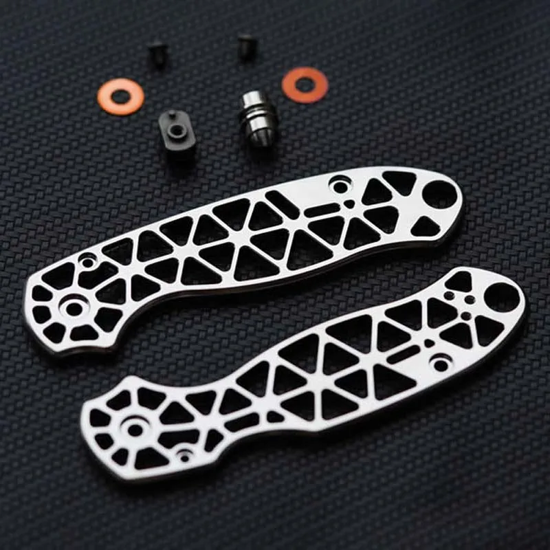 1 زوج مخصص سبائك التيتانيوم نسخة جوفاء مقبض الموازين لسكاكين Spyderco C223FRN Para3