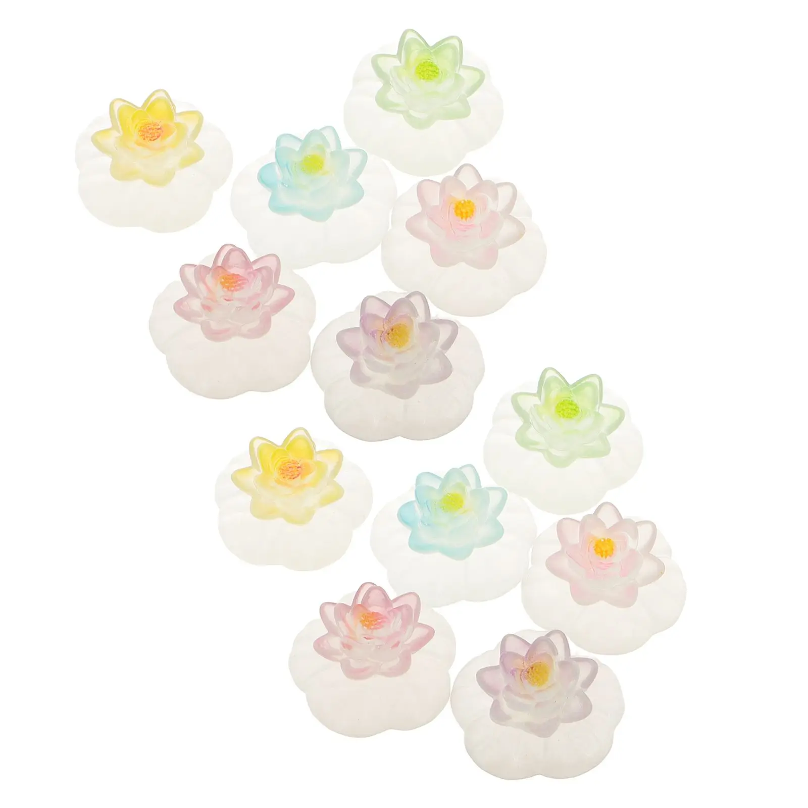 

12 Pcs Micro Landscape Ornaments Mini Luminous Characters Flower Nightlight Tiny Figurines to Hide