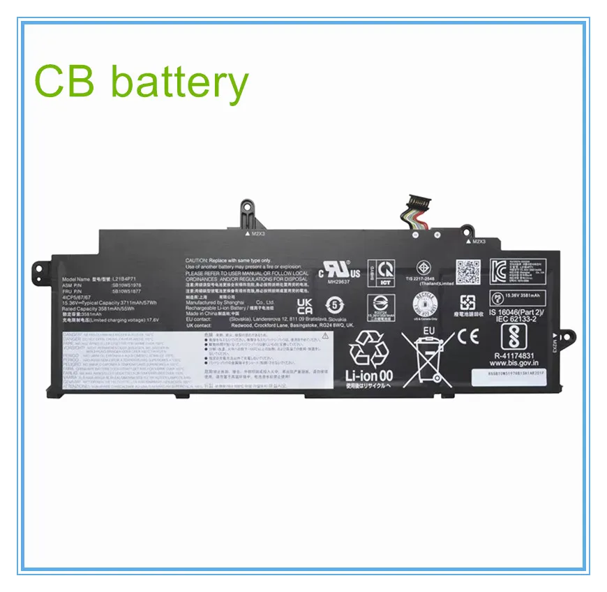 High quality L21L4P73 L21M4P75 L21D4P74 Battery for 5B10W51876, SB10W51975, SB10W51976 T14s 3rd Gen 3