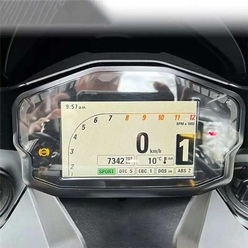 31BC Motorcycle Dashboard Cover Housing Set, Clear Lens Instrument Panel Cover, Black Plastic Repair Part for Cluster