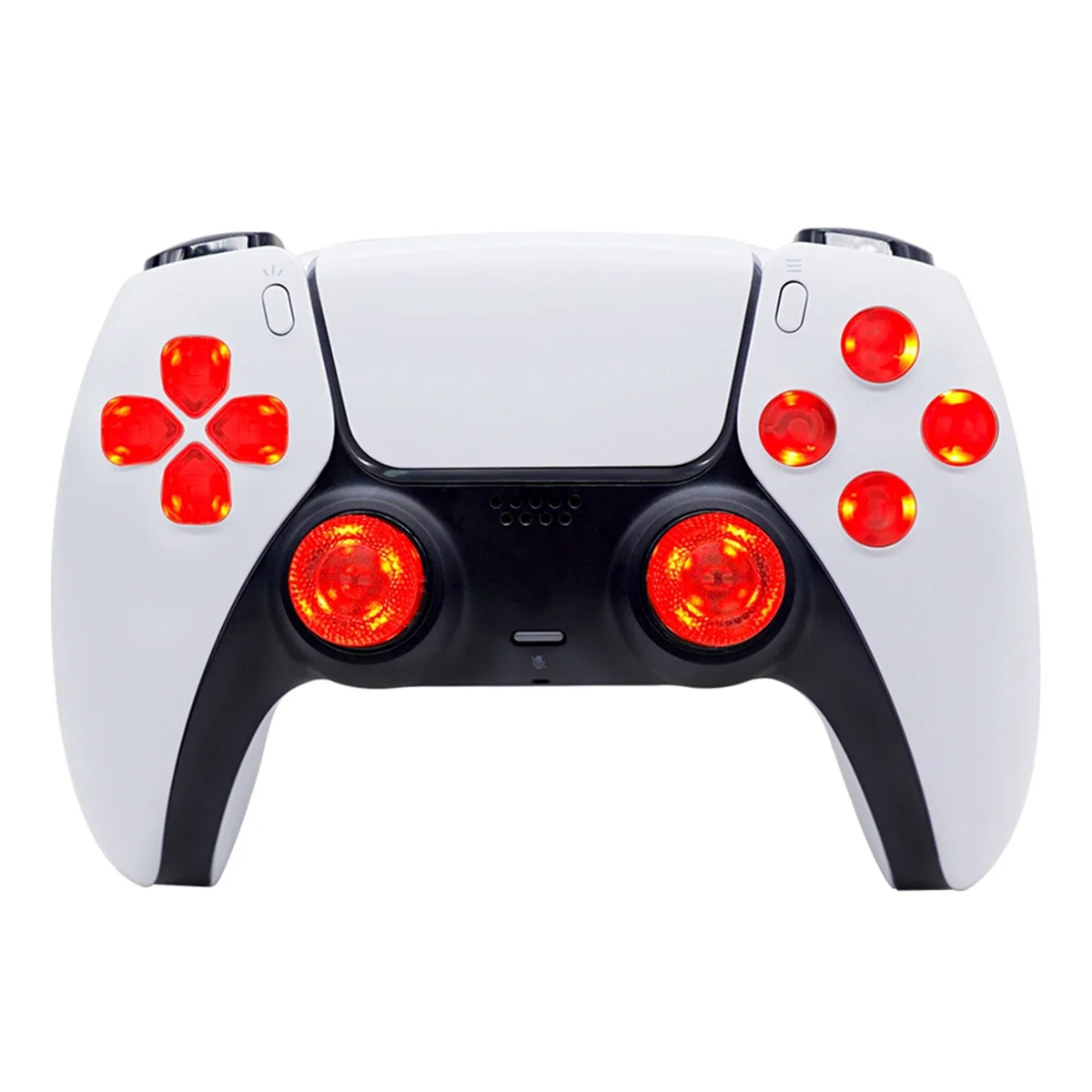 6 สี DIY Light สําหรับ PS5 เกมคอนโซล Luminated D-Pad Thumbsticks ปุ่มหน้า (DTF) LED ชุดสําหรับ Playstation5-ABRJ
