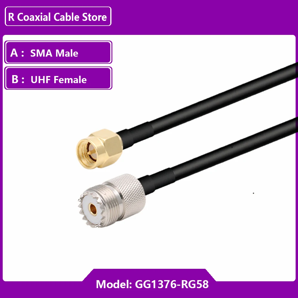 RG58 RF Koaxialkabel PL259 UHF Stecker auf SMA Male Stecker Adapter Zopf Jumper Verlängerung Kabel 15CM 50CM 1M 2M 3M 5M