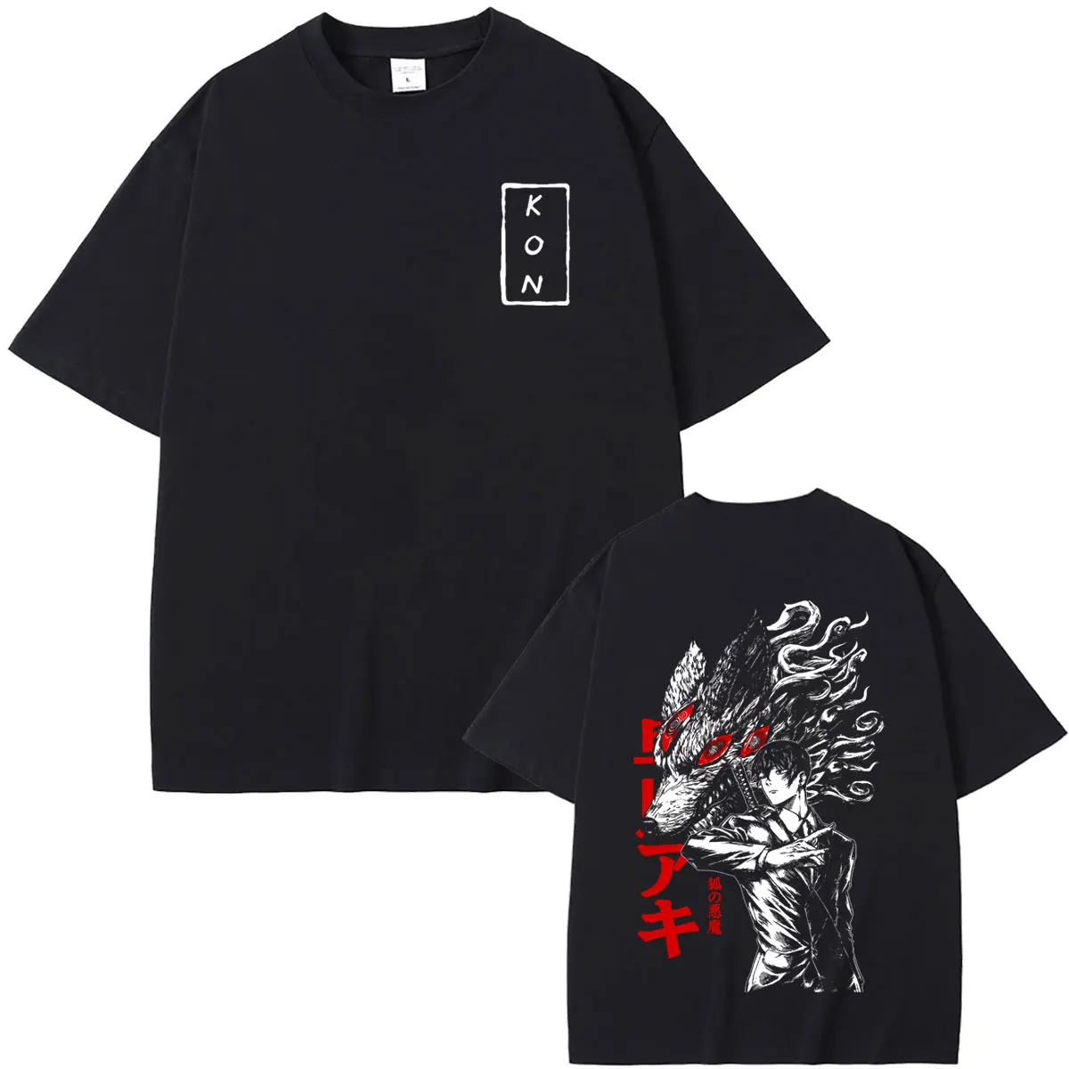 Anime Chainsaw Man T-shirt Hayakawa Aki Summon Kon Fox Devil Graphic T Shirts Men Women Casual High Quality Soft Cotton Tshirt