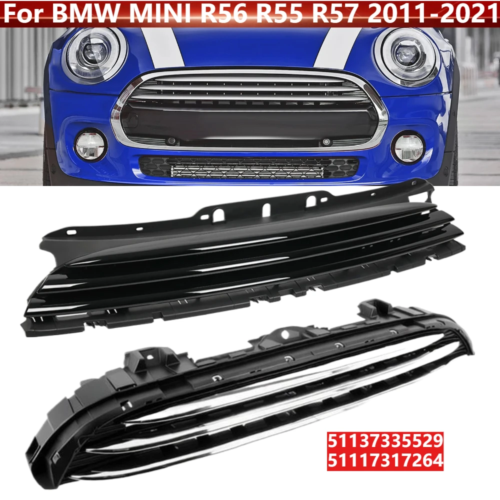 

Front Bumper Vent Grille Trim Honeycomb Mesh Hood Molding Grill Frame For BMW MINI R56 R55 R57 2011-2021