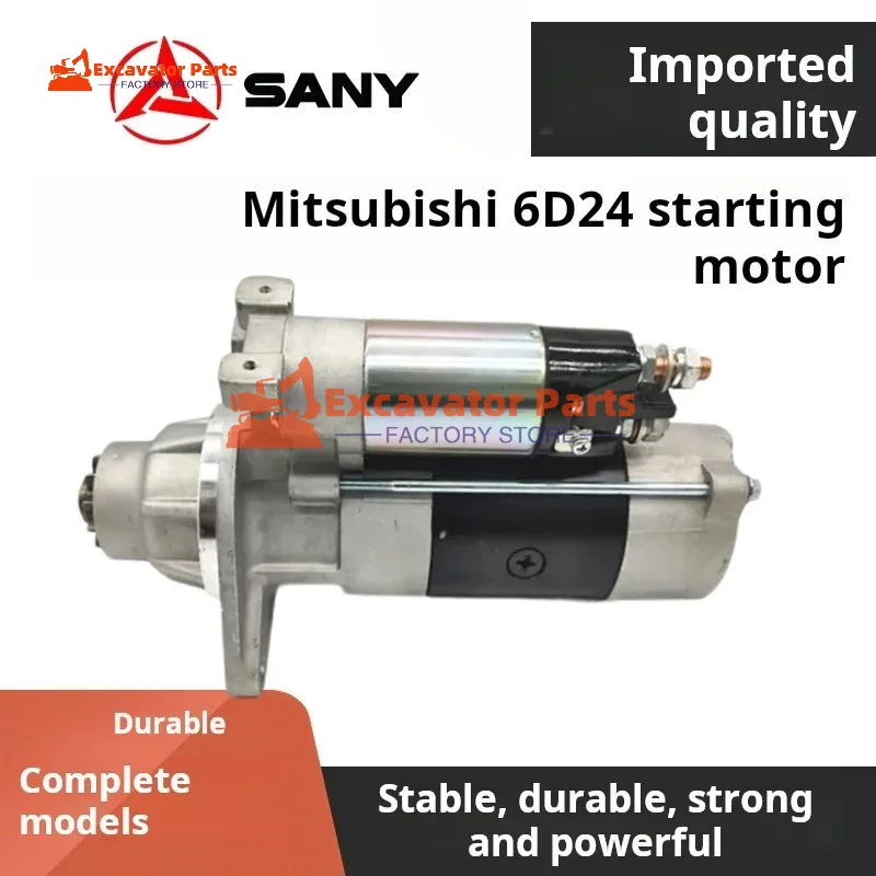 For Kobelco SK 450 Sany sy 385 405 420 465CH mitsu-bishi 6D24 Engine start motor starte Excavator Parts