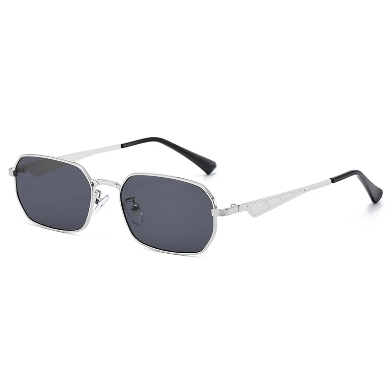 Mode Kleine Vierkante Metalen Zonnebril Mannen Vrouwen Outdoor Casual Kleur Lens Zonnebril Vintage Driehoek Benen Ontwerp Brillen