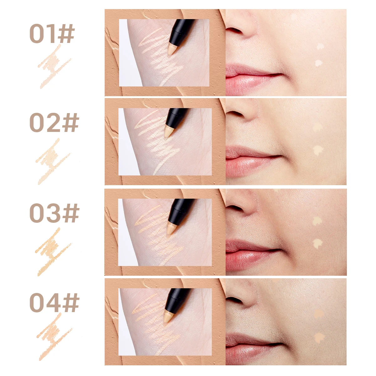 Derol contorno corretivo lápis capa cicatrizes de acne manchas olheiras hidratante fundação nude maquiagem à prova dwaterproof água quente