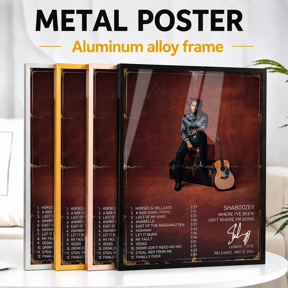 Shaboozey Album Cover Framed Aluminum Metal Poster Customized Recording Tribute Wall Art For Singer Fans Decorating Music Room