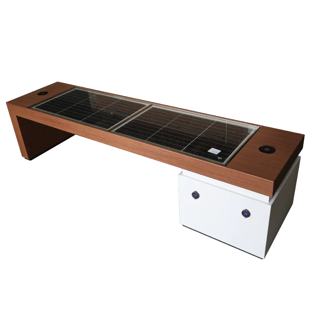 

High Quality Modern Smart Solar Powered Outdoor Bench Furniture Metal with Wireless Charging for Patios Mall Seating Bus Bench