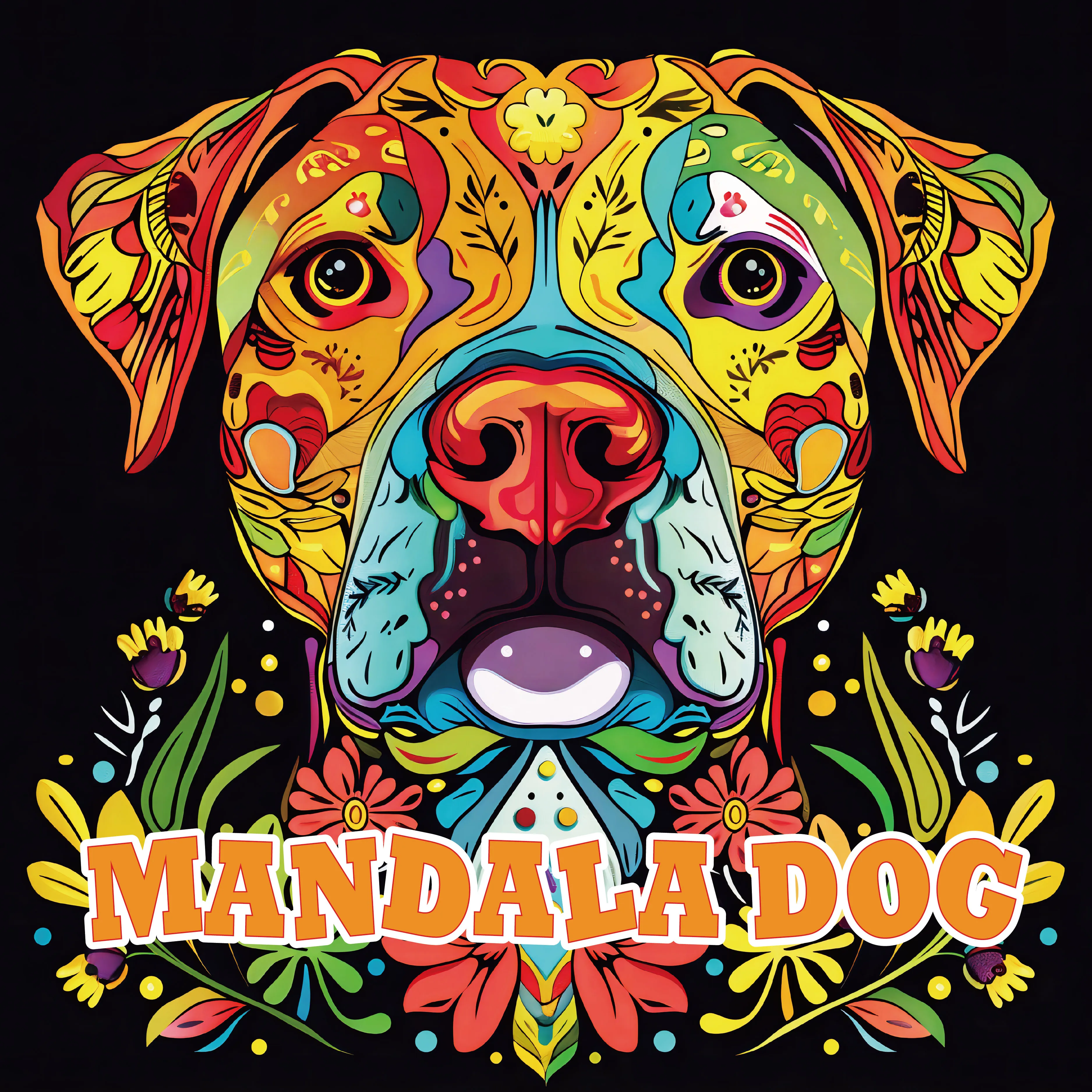 20 Pages Mandala Dog Pattern Coloring Book, Relaxing Hand Painting Art Book, Leisure Time Stress Relieving Birthday Gift