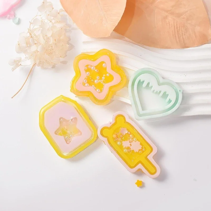 Sáng Bóng Silicon Bóng Trang Trí Khuôn Móng Vuốt Trang Trí Móc Khóa Khuôn DIY Mặt Dây Chuyền Hoa Nhựa Dính Thủ Công Khuôn