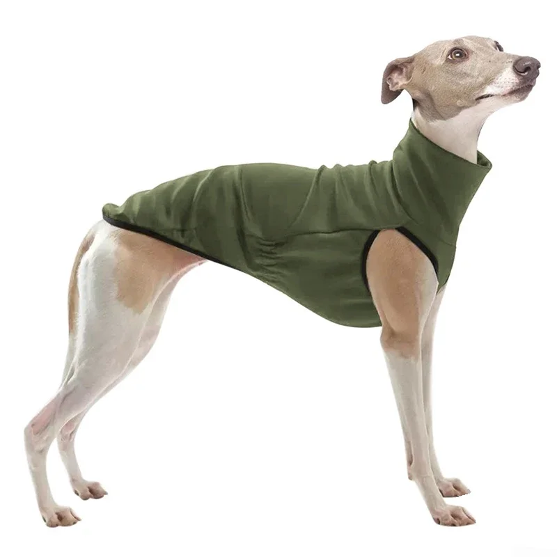 Greyhound Large Dog Clothes Warm Turtleneck Shirt Color Hound Stretch Dog Big Whip Medium Pullover Coat Vest Pet For Small Solid