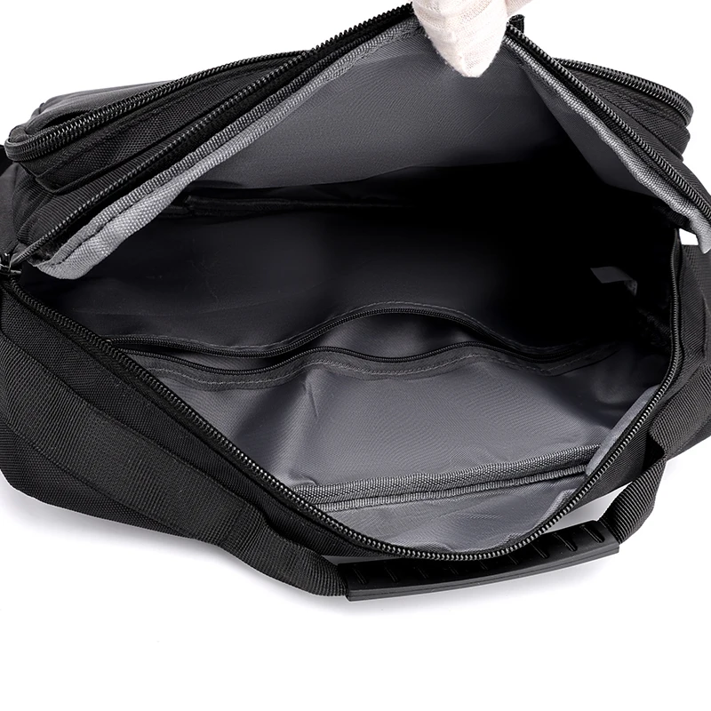 Large Capacity Men Business Briefcase Waterproof Nylon Shoulder Bag A4 Document Messenger for Work Travel Office