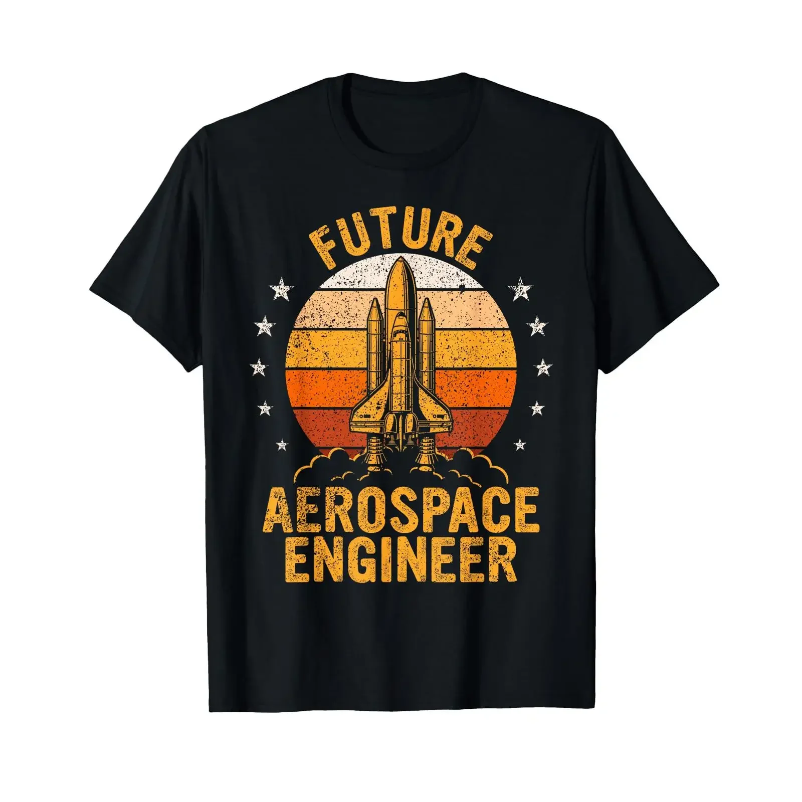 T-shirt aéronautique vintage délavé et extensible unisexe streetwear graphique homme pour étudiants futurs ingénieurs aérospatiaux, doux