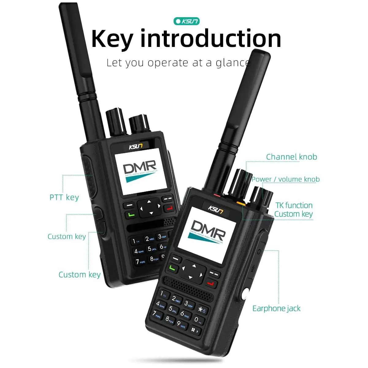 KSUN DM10UV 10W Digital Mobile Radio Two Way Radio Waterproof Long Range DMR Walkie Talkie