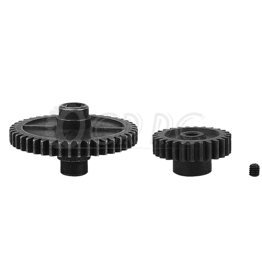 2Pcs/set 44T/27T Decelerate Steel Gear+Motor Gear for Wltoys 144001 124016 124017 124018 124019 RC Car Replacement Parts