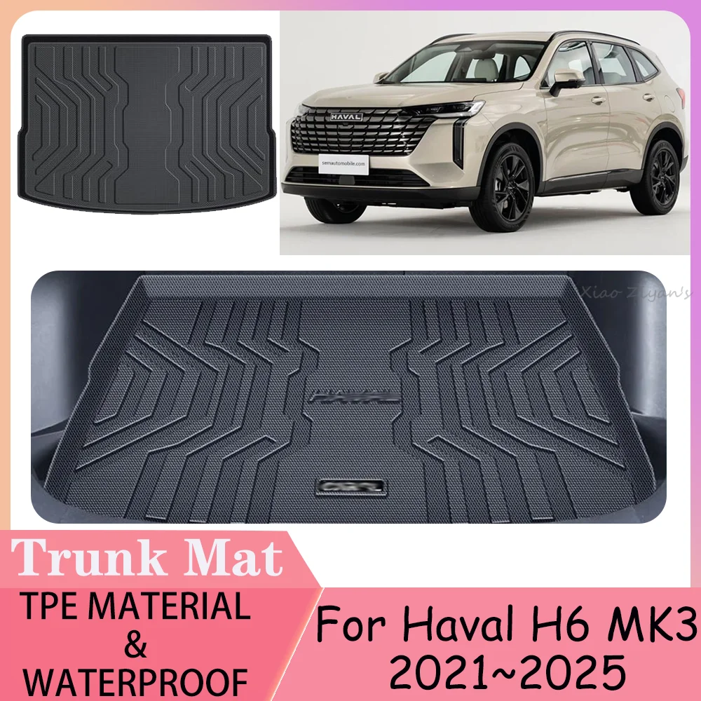 

For Haval H6 MK3 2021~2025 2022 2023 2024 Car TPE Waterproof Trunk Mat Trunk Cover Anti-Scratch Protection Interior Accessories