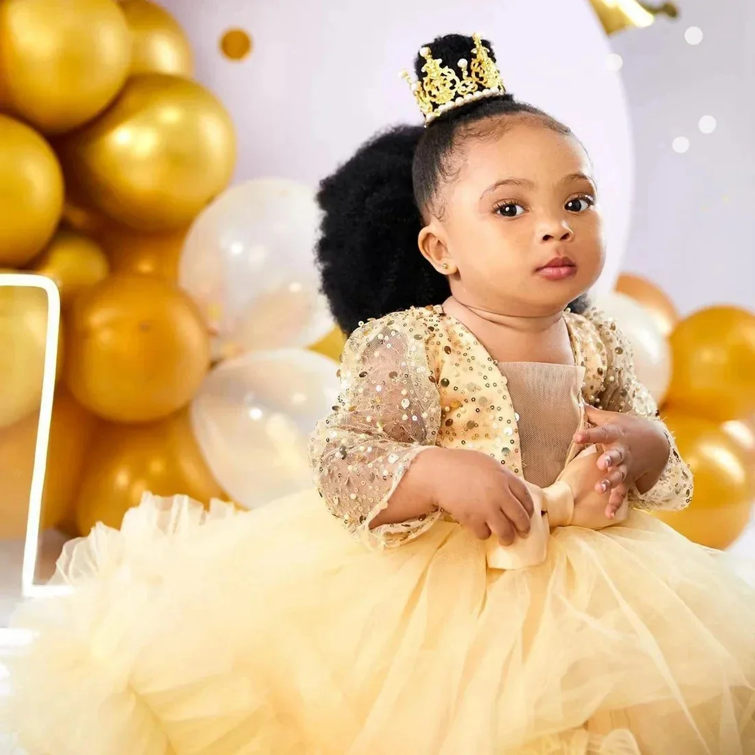 Jolie robe à fleurs pour filles, pour mariage, manches longues, paillettes, Tulle, à plusieurs niveaux, fête d'anniversaire pour enfants, robe de bal de première Communion, personnalisée