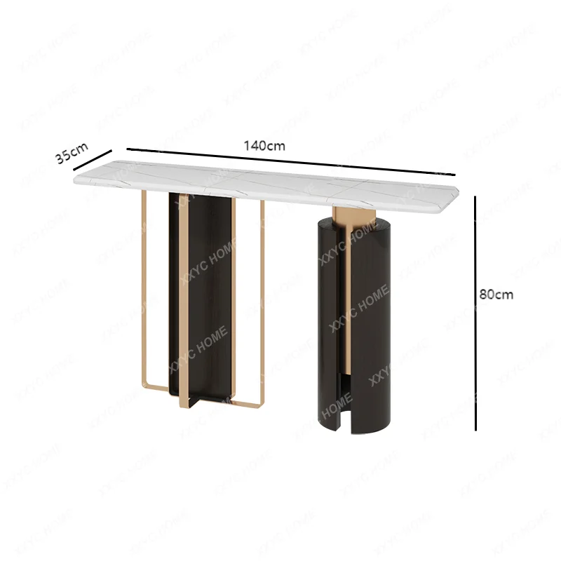 Light luxury rock slab entrance table against the wall shelf modern simple home decoration high-end fashion