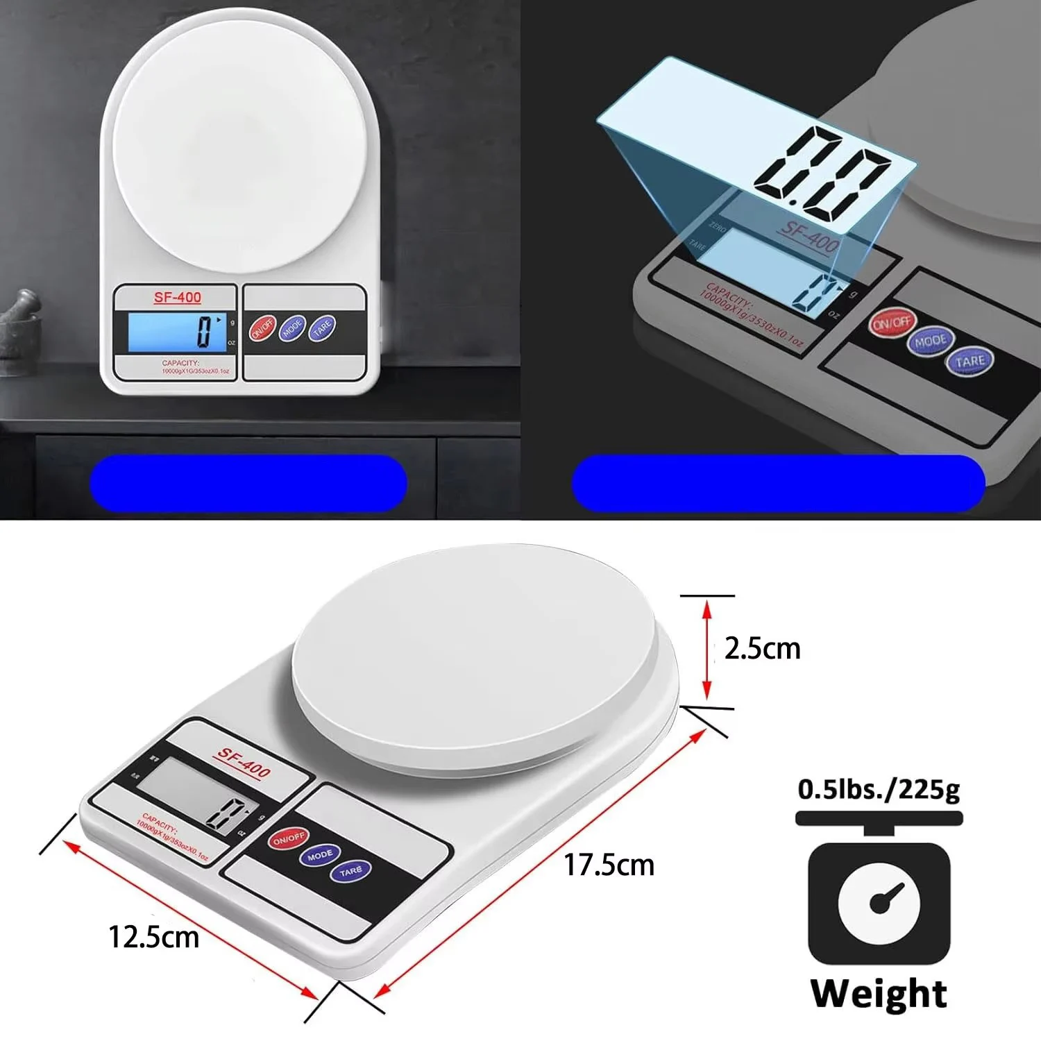 Digitální kuchyň hudební stupnice 5kg/1g high-precision LED elektronický měřítcích přenosné jídlo břemeno gáže měřicí pro domácí kuchyň nářadí