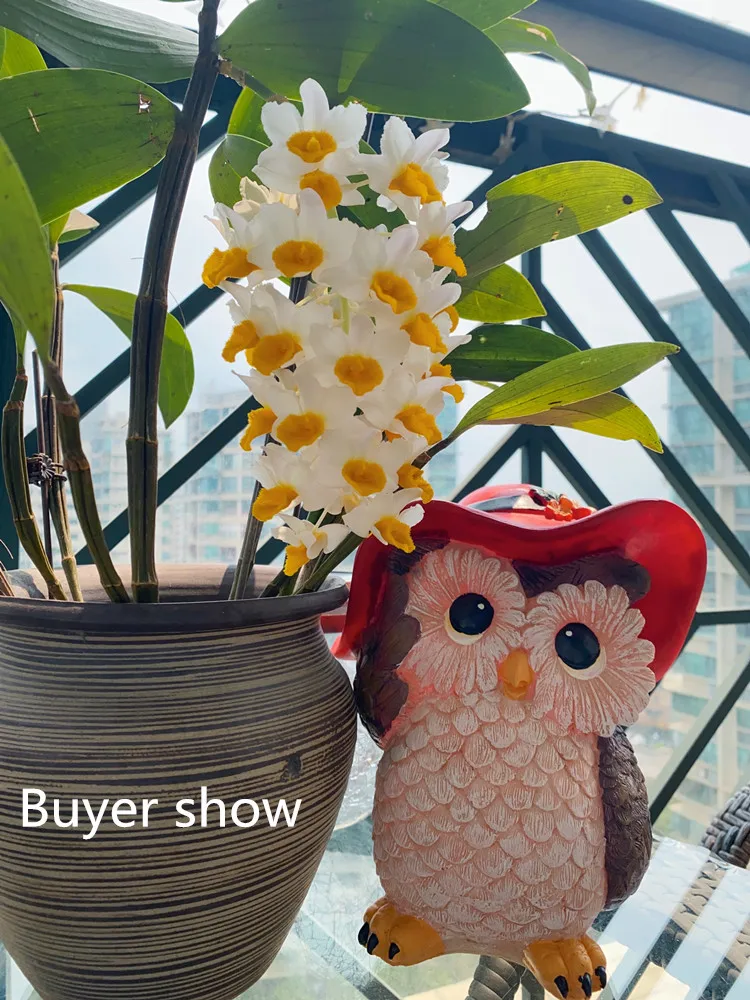 

Owl Ornaments Resin Crafts Creative Fairy Garden Miniatures Outdoor Balcony Arrangement Landscaping Decoration Home Accessories