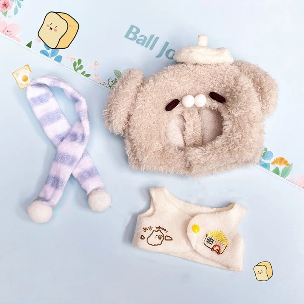 

Puppy Hat 10cm Cotton Doll Clothes Dog Set Scarf Doll Clothes Outfit Strap Dress Funny Doll Clothes Set Children's Gift