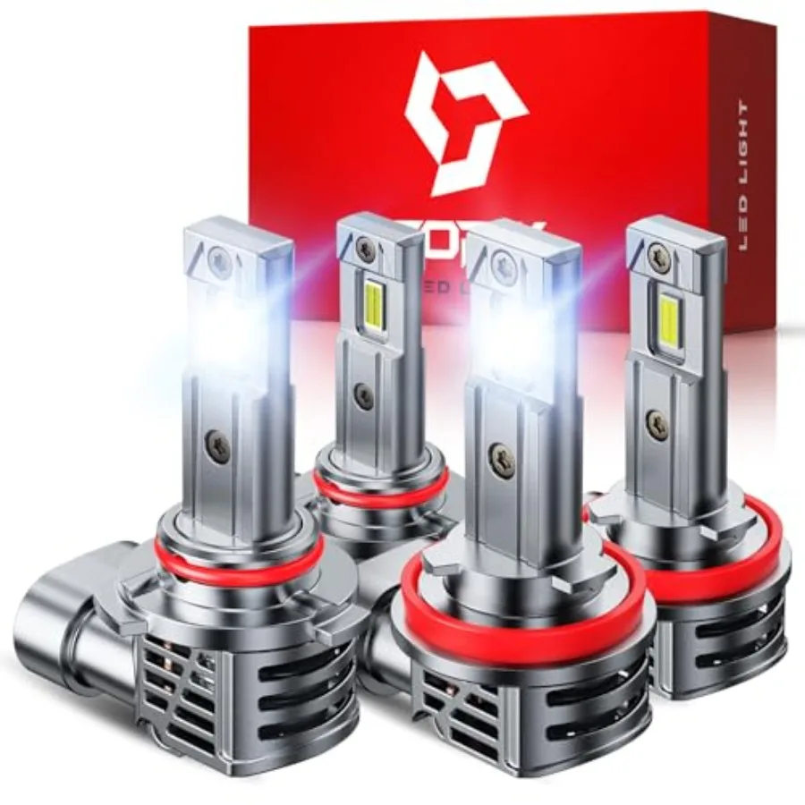 

H11 9005 Bulbs Combo [Upgraded-Gen] 80 000LM 900% Ultra Brighter H8 H9 HB3 Light Bulbs Plug N Play 20+ Years Long Lifespan No F